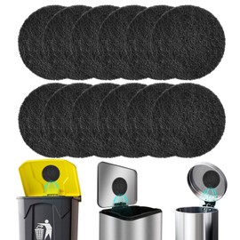 12-Pack Universal Stick-on Trash Can Odor Absorbing Filters, Thick Design Activated Charcoal Purifying Deodorizer for Trash Cans, Compost Buckets, Countertop and Recycle Bins (Round)