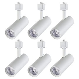Arcfox 15W Dimmable LED Track Light Heads 3 Wire Single Circuit H Type Track Lighting Rail Ceiling Spotlight Fixture CRI90 for Accent Task Artwork Lighting 6 Pack (White, 3000K Warm White)