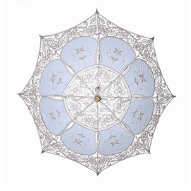 Wedding Lace Umbrella Elegant Style Bridal Parasol Romantic Umbrella for Wedding Decoration Photo Props Beige Yellow Small 26cm/10.23in Diameter 29cm/11.41in
