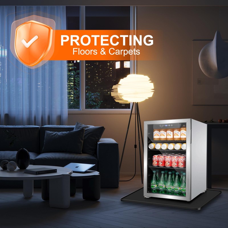 Mini Fridge Mat, 19.7x19.7x0.6 Inch Non-Slip Thick Under Refrigerator Silicone