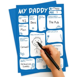Peronalised Fathers Day Card For Daddy From Child Kid Toddler Customise With Own Answers Thoughtful Cute Father's Day Cards