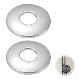 2 Pcs Tap Cover Collars, Split Two-Piece Stainless Steel Valve 2 x 21mm G1/2 Tap Shower Pipe Cover Rustproof Stainless Steel Escutcheon Valve Hole Plug-in Collar for Kitchen Bathroom Shower Radiator