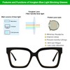 VOOGLAM Square Blue Light Glasses for Women Men Anti Eyestrain
