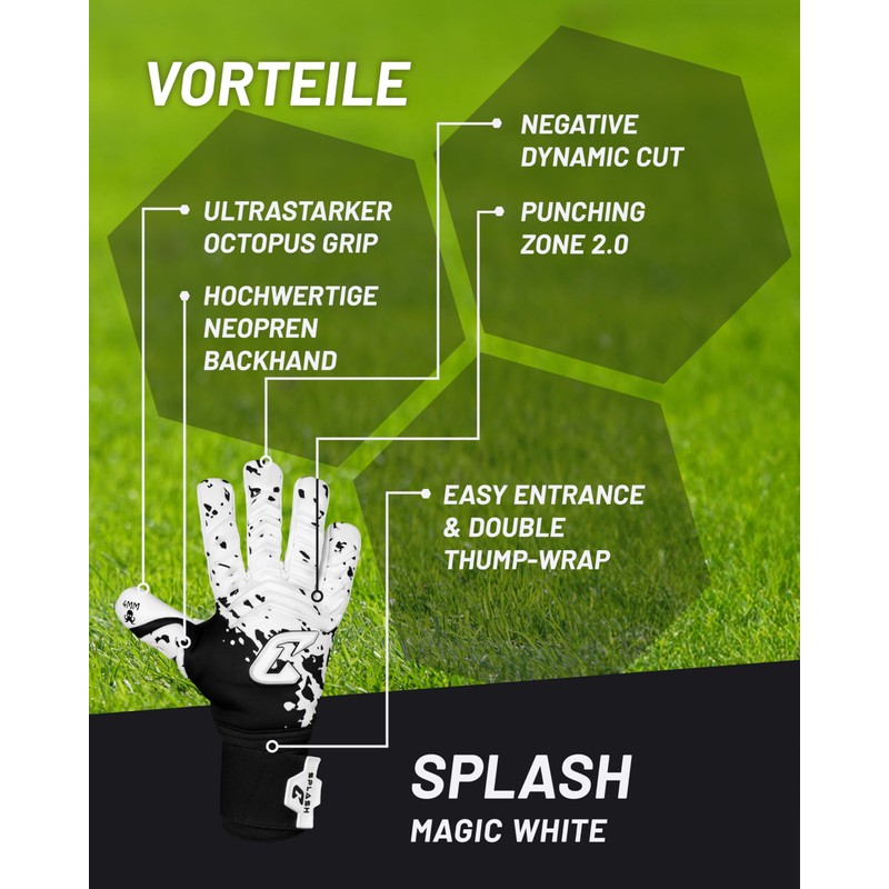 Catch & Keep Professional Goalkeeper Gloves for Adults, Maximum Grip,