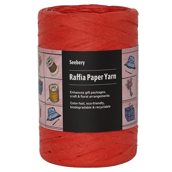 Seebery Raffia Ribbon Yarn for Crafts - Raffia Grass Twine
