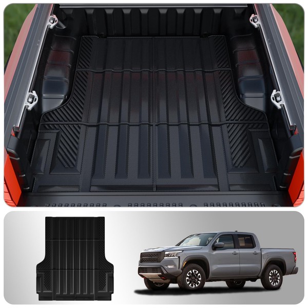 Thinzyou Truck Bed Mat Compatible with 2022 2023 2024 Nissan Frontier Bed Mat Trunk Bed Mat TPE All Weather Truck Bed Liner 5FT Short Bed Liner 2023 Frontier Accessories (5FT Short Bed Mat)