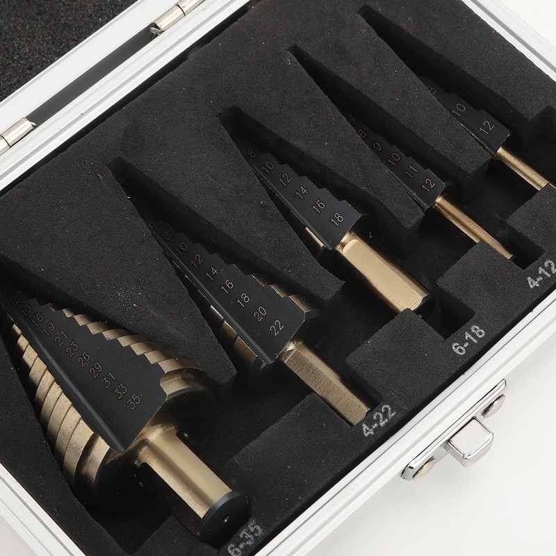 5PCS HSS4241 Step Cone Drill Bit Metric Hole Cutter Bit