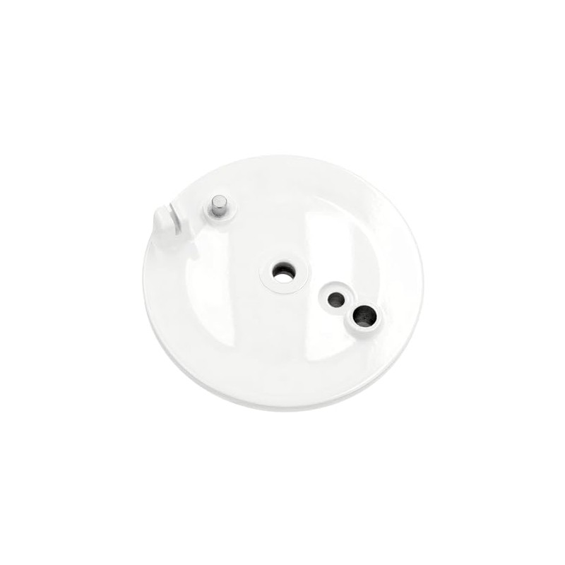 Rear Brake Plate White with Bore with Slot - for