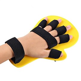 Child Finger Seperator Kids Hand Wrist Orthosis Splint Separate Children Finger Flex Spasm Extension Board Boy or Girl Polio Rehabilitation Exercise (Pink:1-4 Years Old) (Yellow:5-10 Years Old)