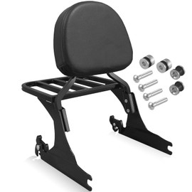 NOVALLA Passenger Backrest Sissy Bar with Luggage Rack Fit 200mm Fender Compatible with Harley Softail Fat Boy Night Train 2006-2017 (Black)