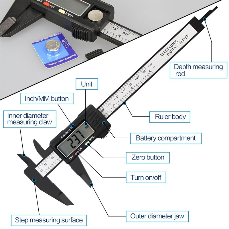 Vernier Calipers Digital Gauge 0-150mm 0-6" Measuring Tool Accuracy for