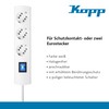 Kopp DUOversal® Plus 3/6-Way Power Strip 1.4 m with Double