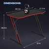 39.4 Inch Gaming Desk Z Shaped Carbon Fiber Surface Desktop