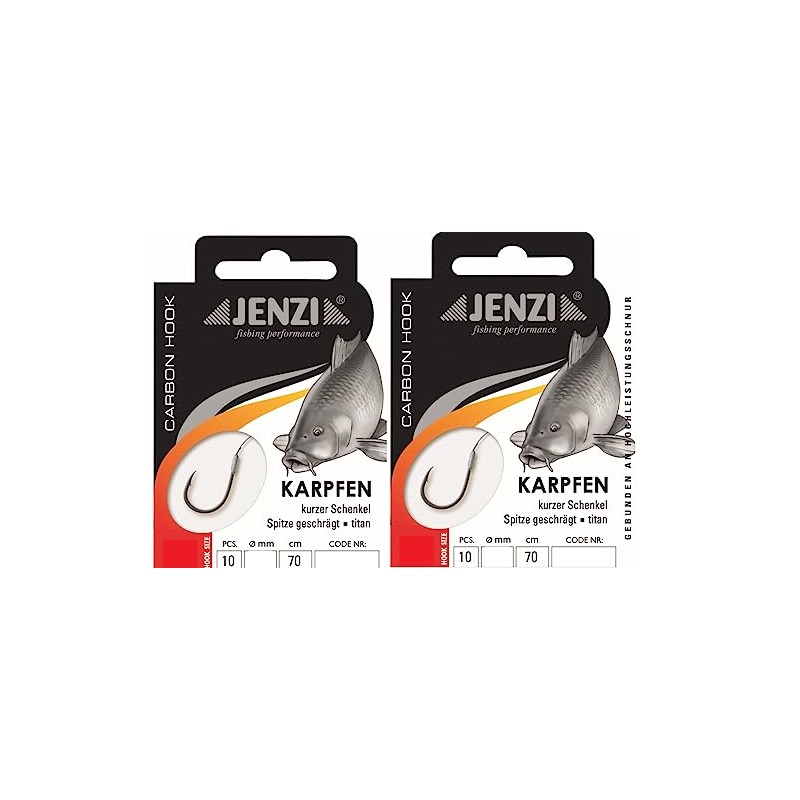 Set: 2 packs of tied hooks carp by Jenzi, all-round
