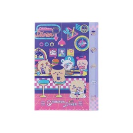 Sun-Star Stationery S2175622 Chiikawa Goods, Clear File, A4 Size, 5 Pockets, Dinner