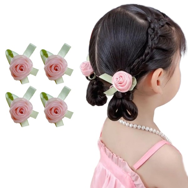 GFun 髪飾り ヘアアクセサリー 花 クリップ 4個セット 浴衣 花火大会 結婚式 和装