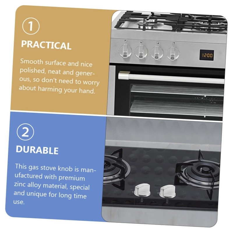 DOITOOL 8mm Diameter Gas Stove Knobs 6pcs Metal Knobs Replacement