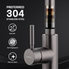 WEWE Black Stainless Kitchen Faucet with Pull Down Sprayer, Single