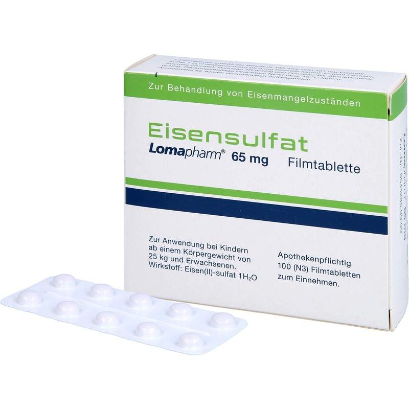 EISENSULFAT Lomapharm 65 mg Coated Tab, Pack of 100
