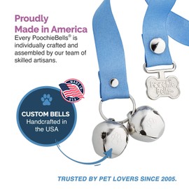 PoochieBells The Original Dog Potty Doorbell, Dog Bells for Potty Training & Puppy Housebreaking, Potty Train Your Dog in Days, Made in America, Hydrangea Blue
