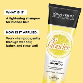John Frieda Sheer Blonde Go Blonder Shampoo, Gradual Lightening Shampoo, 8.3 oz, with Citrus and Chamomile, featuring our BlondMend Technology 8.3Oz Bottle
