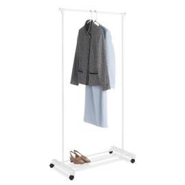 Whitmor Rolling Garment Rack White, STORAGE