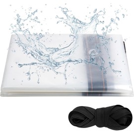 Clear Tarpaulin Waterproof Heavy Duty 2m x 2m Transparent Tarpaulin Sheet, Transparent PVC Clear Tarpaulin with Eyelets and Rope,Waterproof Gazebo Side Panels for Home Garden Outdoor Camping Caravan