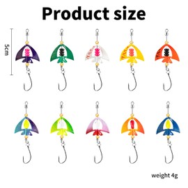 10PCS Spinner Baits Kit - Colorado Blades & Sharp Hooks for Bass Trout Crappie Fresh/Saltwater Fishing Spinnerbait Lures