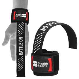 Stealth Sports Weight Lifting Straps with Wrist Support – Non Slip Gym Wrist Straps Wraps – 6MM Neoprene Padded Power Strap - Weightlifting Fitness Bodybuilding Workout –Deadlift Straps