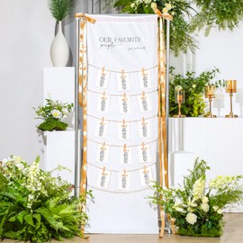 Wedding Seating Chart Board Display for Reception 24"x76" Welcome Wedding Sign Seating Chart Find Your Seat Sign Linen Fabric Board Rustic Farmhouse Decor for Garden Ceremony Lawn Outdoor Indoor