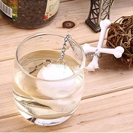 Colador de té, filtro de colador de hoja de té de silicona con forma de calavera de simulación de infusor para oficina en casa