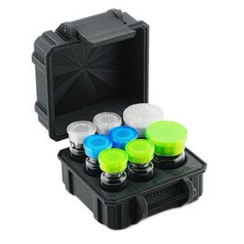 Mini Travel Case for 6 x 3ml & 2 x 5ml 1.5" Tall Vials Portable Storage Solution Fridge or Freezer Safe Boxes Organiser Foldable Black:_Only fits 1.5” tall 3ml & 5ml_Black