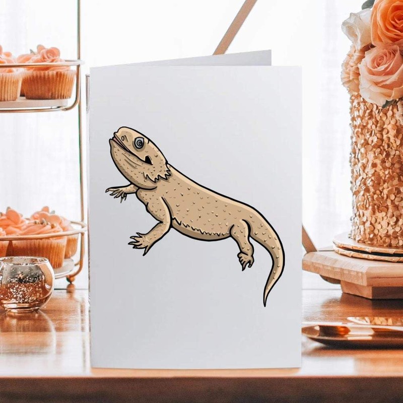 Large (A4) 'Bearded Dragon' Blank Greeting Card (GC00035531)
