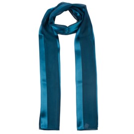 Mytoptrendz® Plain Scarf,Shiny Satin Soft Silky Lightweight Sheer Chiffon Stripe Wrap Scarves for Women Casual Wedding Dress and Group Choir (Teal Blue)