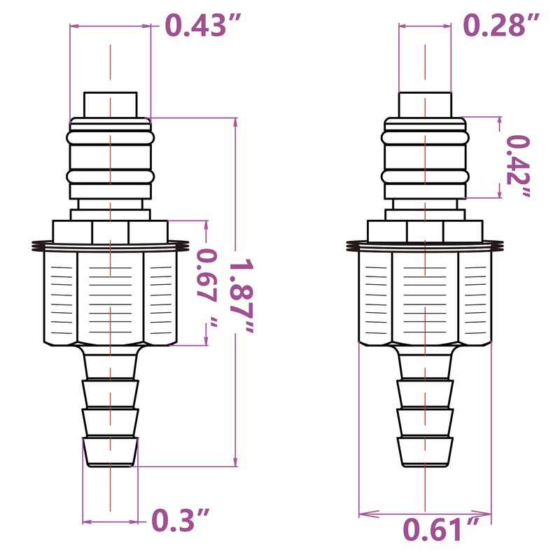 IRONSTAR Quick-Disconnect Hose Barb Insert, Quick Connect Hose Fittings, Plastic