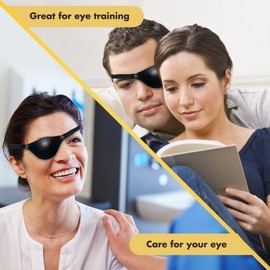 Extraordinary Commissary Black Leather Eye Patch for Adults - Adjustable Medical Eye Patches for Left and Right Eyes