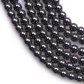 JOE FOREMAN Black Hematite Beads for Jewelry Making Natural Gemstone Semi Precious 4mm Round 15"