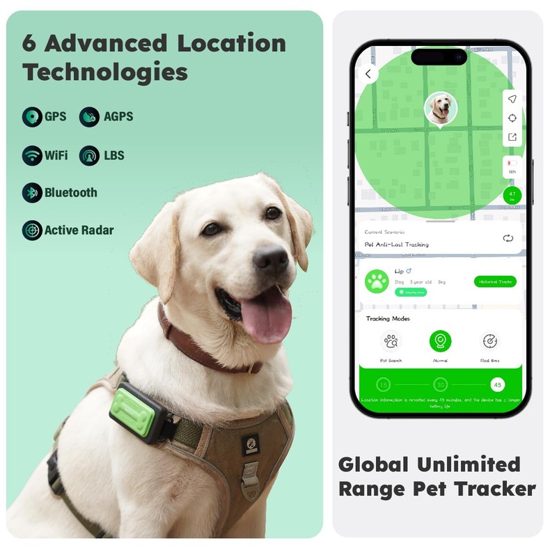 GlocalMe KeyTracker GPS Tracker for Dogs, Global Unlimited Range Pet