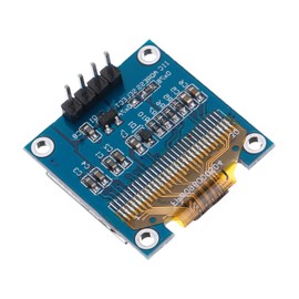 sourcing map 0.96inch OLED LCD Screen Module with Soldered 4 Pins 128x64 Resolution Display I2C IIC Communication Display,Yellow and Blue Display Color