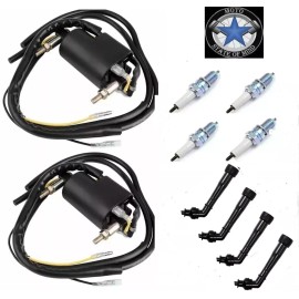 Unbranded 2X Ignition Coil Set Spark Plug For Suzuki Bandit 1200 GSF1200 1997-2005