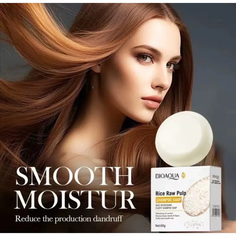 Shampoo En Barra Extracto De Arroz Limpieza Caspa Antifriz