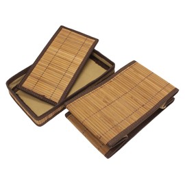 Seta Direct, Brown Natural Bamboo Storage Organization Box with Lid [3 pack, Small]