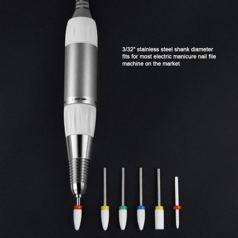 ASNOMY 2.35mm Ceramic Nail Drill Bits Set, Pro Coarse Medium
