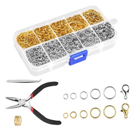 Pack of 1443 Metal Rings Diameter 4-10 mm Rustproof Craft Rings Made of Stainless Steel with 5 Sizes for Jewellery Making, DIY Projects & Key Chains Reusable Open Rings Bend Rings