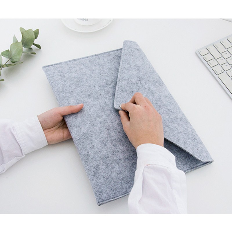 Felt Tablet Sleeve Bag Large Capacity Layered Storage Soft Inner
