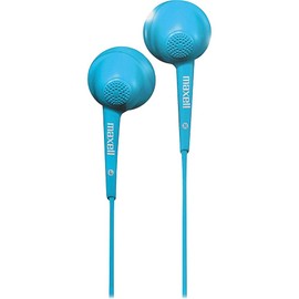 Maxell 191568 Soft Rubber Body Comfort Fit Jelleez Soft Ear Buds Blue With Built In Microphone
