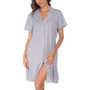 Vlazom Women Soft Nighties V-Neck Button Down Nightdress Classic Boyfriend