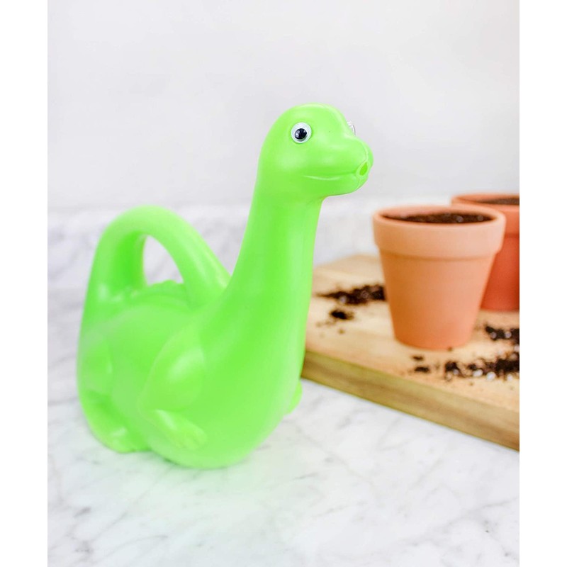 Cornucopia Green Dinosaur Watering Can; Novelty Plastic Waterer Toddler-Friendly &