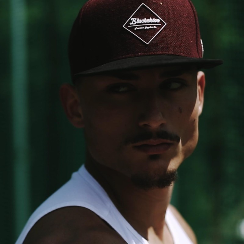 Blackskies Snapback cap, black, brown, grey wool screen, unisex premium