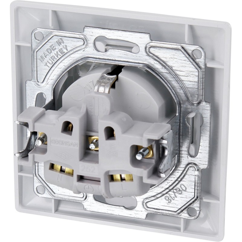 Flush-Mounted Socket, Cover, Plug-In Terminal, All-in-One, Series G1 Pure White